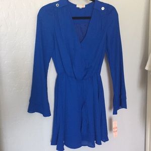 NWT GB Blue Faux Wrap Dress